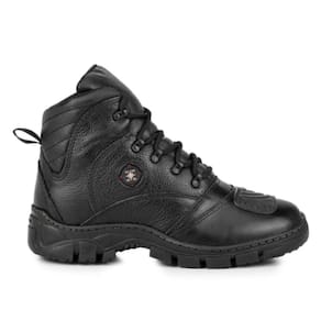 Bota Masculina Motociclista Cano Curto Casual Motoboy Couro