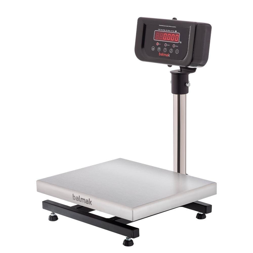 Balança Digital de Plataforma Balmak Serie Mini Inox 35kg Coluna com Bateria K-35ICB-1/M
