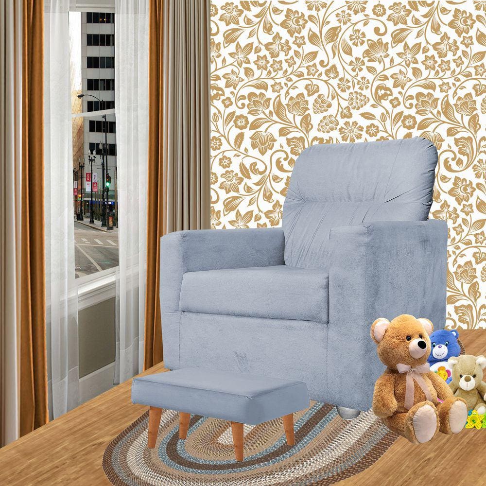 Poltrona De Amamentação Aconchego Nubia E Puff Grafitte