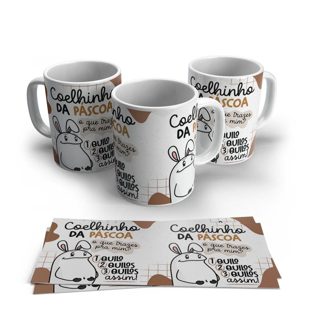 Caneca de Porcelana Pascoa modelo 16