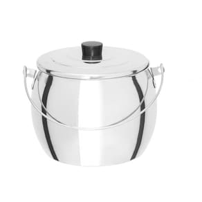 Caldeirão Bojudo Em Aluminio - Com Tampa - Capacidade 2,30 L - Diametro Da Boca 14,00Cm - Caldeirão N° 14