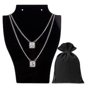 Escapulario Masculino São Jorge Sagrado Coração Prata Religioso Qualidade Premium Presente