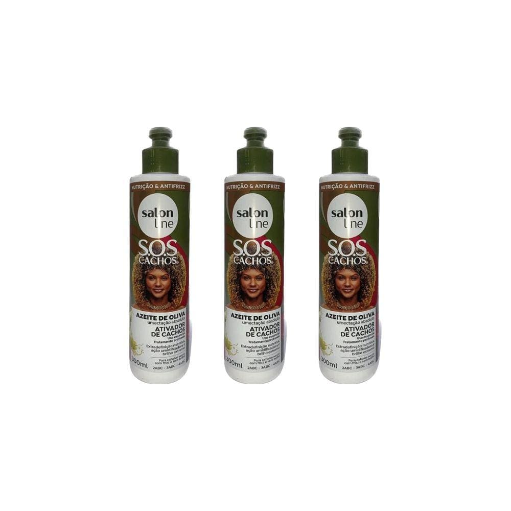 Ativador de Cachos Salon Line 300ml Azeite Oliva - Kit C/3un