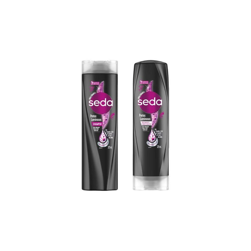 Kit Shampoo+Condicionador Seda 325ml Pretos Luminosos