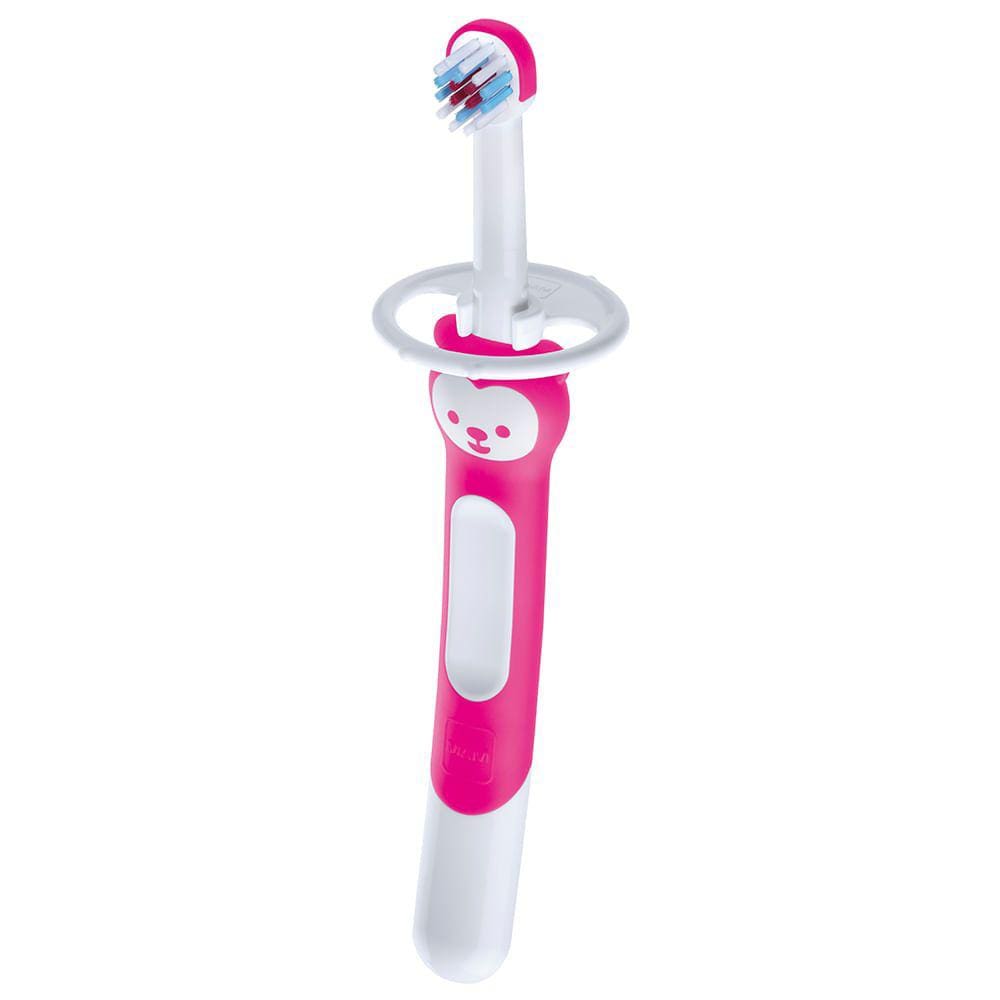 Escova Dental Infantil Mam Training Brush 6+ Meses Extra Macia Girls com Cabo de Treinamento 1 Unidade Ref 8214