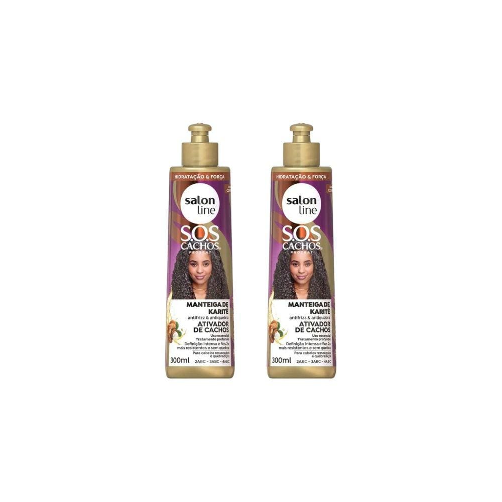 Ativador Cachos Salon Line 300ml Sos Cachos Mant Karite- 2un