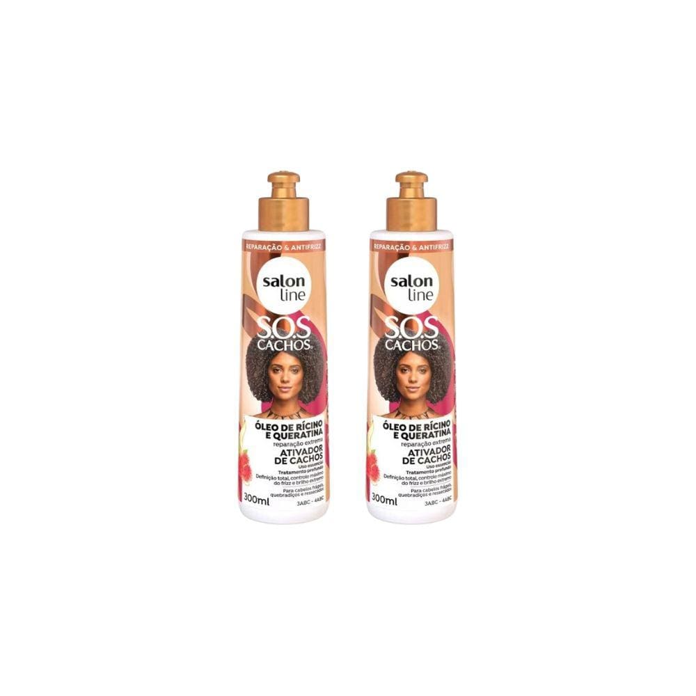 Ativador Cachos Salon Line 300ml Sos Ricino e Queratina- 2un