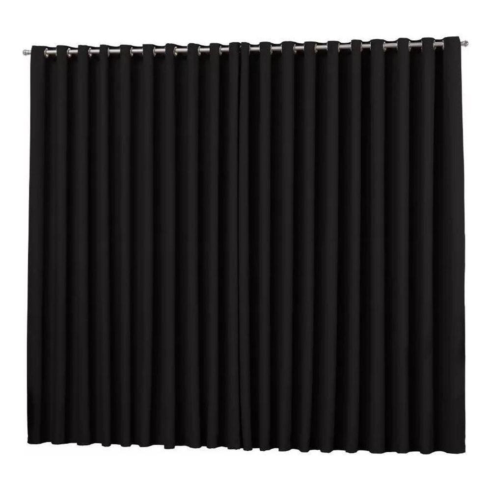 Cortina Para Sala Quarto Tecido Blackout Preto 2,00X1,30