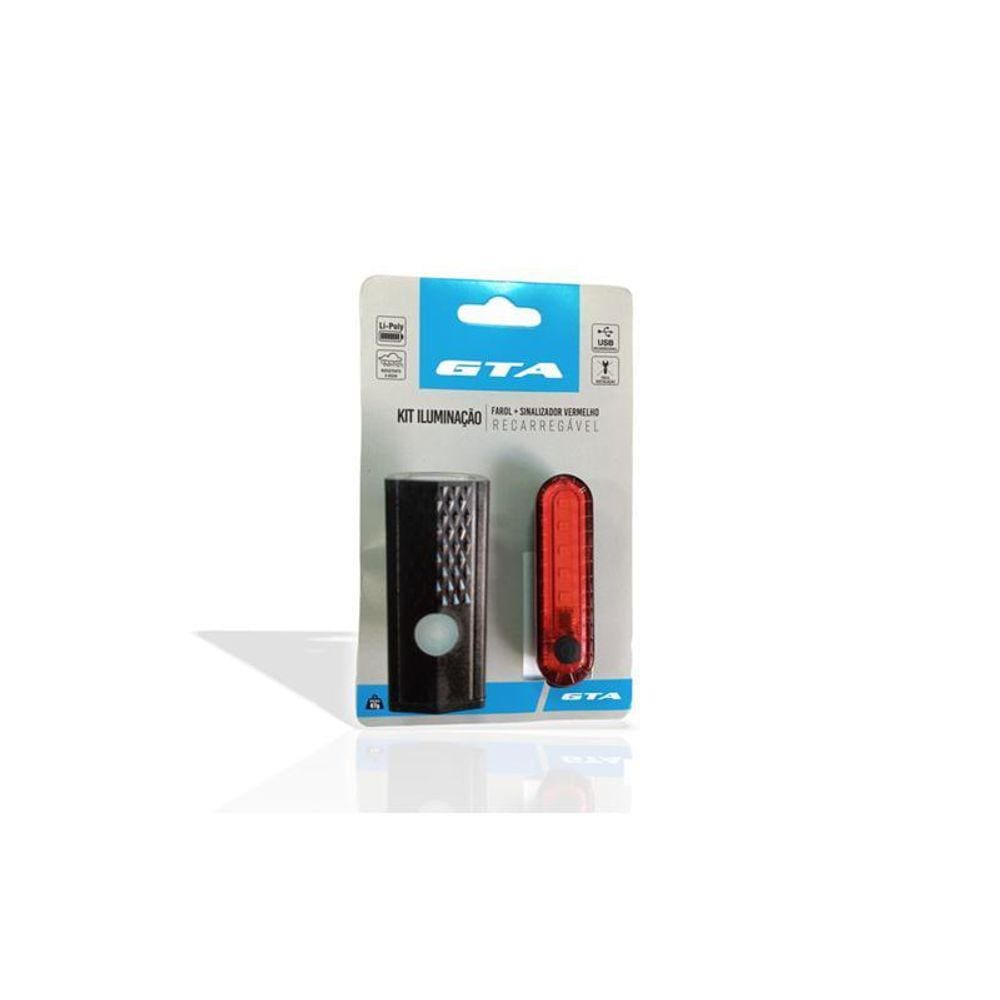 Kit Farol Led Gta 120 Lumens + Sinalizador Traseiro Vermelho