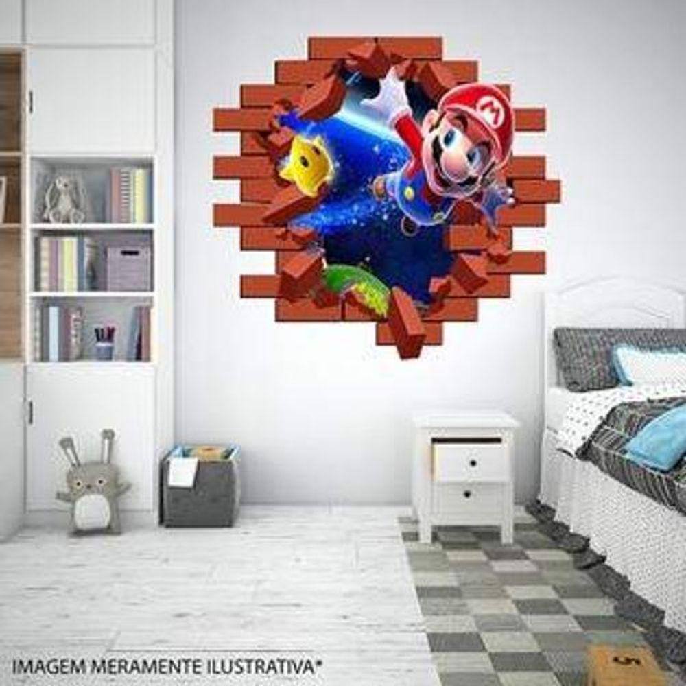 Adesivo De Parede Mario Bros 3D Mod02