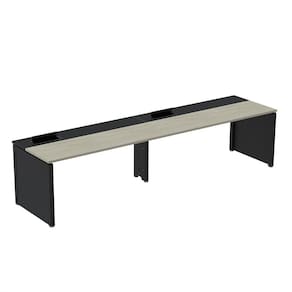 Mesa de Plataforma Simples para 2 Pessoas Corporativa 140x792/2p Pscpp140/792/2p Nogueira Casablanca/Preto