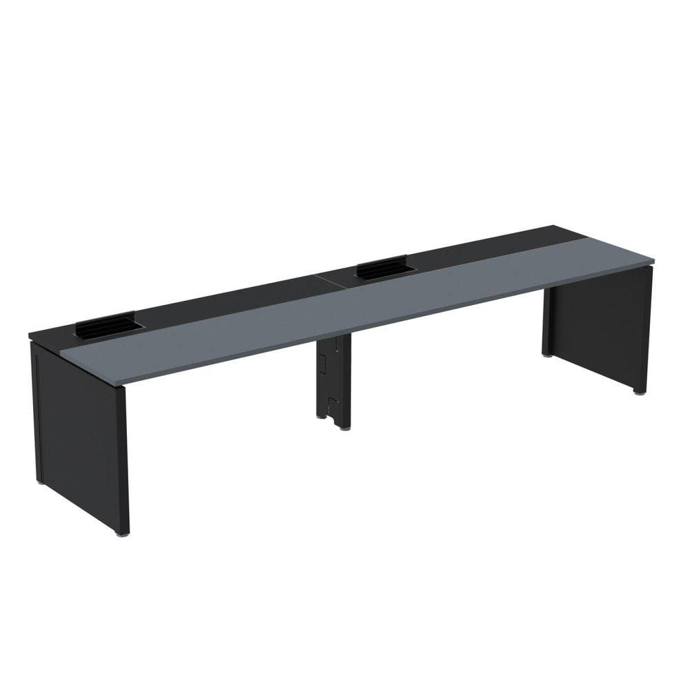 Mesa de Plataforma Simples para 2 Pessoas Corporativa 120x792/2p Pscpp120/792/2p Grafito/Preto