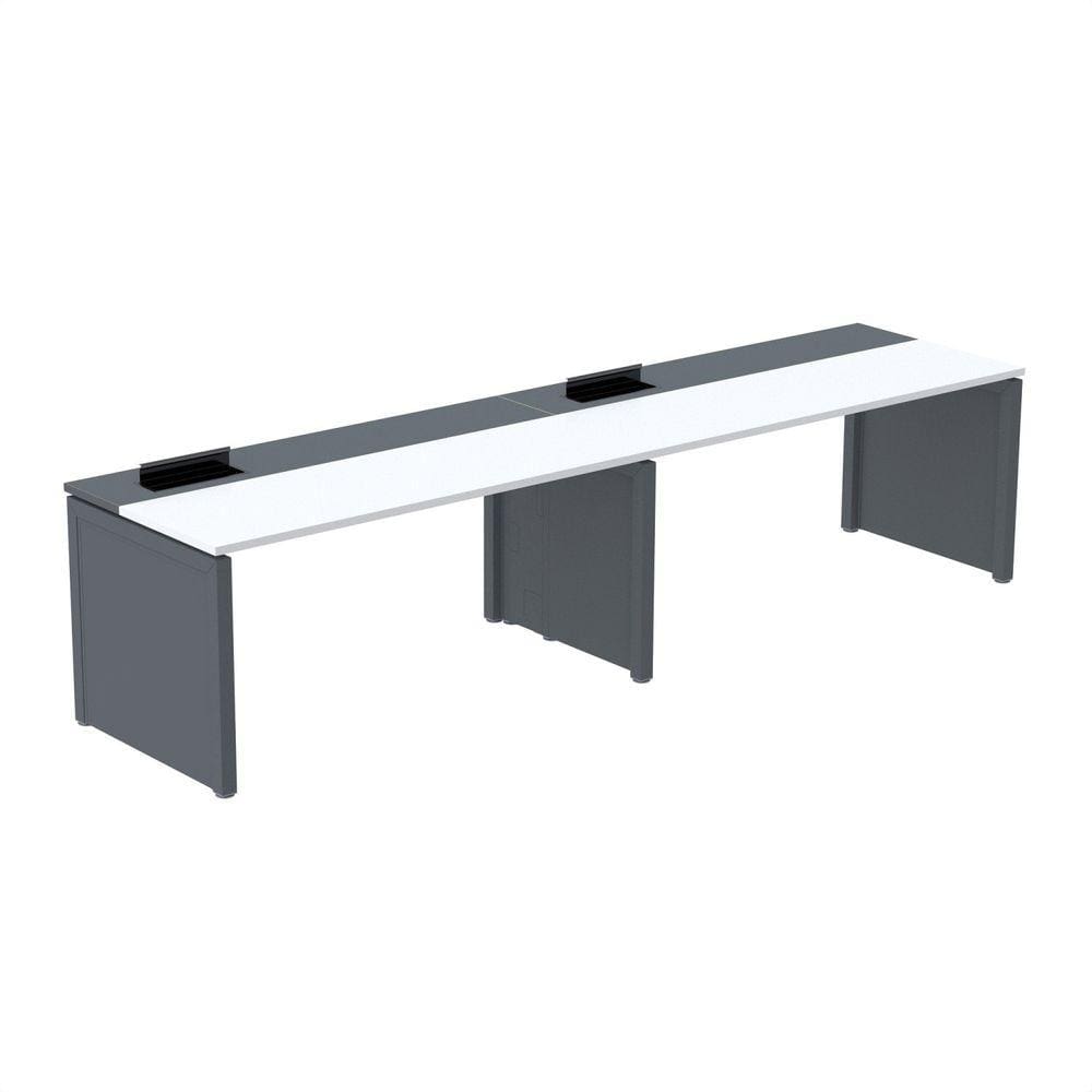 Mesa de Plataforma Simples para 2 Pessoas Corporativa 130x792/2p Pscpp130/792/2p Branco/Grafito