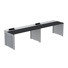 Mesa de Plataforma Simples para 2 Pessoas Corporativa 160x792/2p Pscpp160/792/2p Preto/Cinza