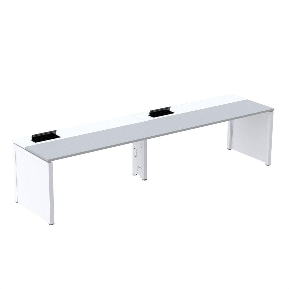 Mesa de Plataforma Simples para 2 Pessoas Corporativa 160x792/2p Pscpp160/792/2p Cinza/Branco