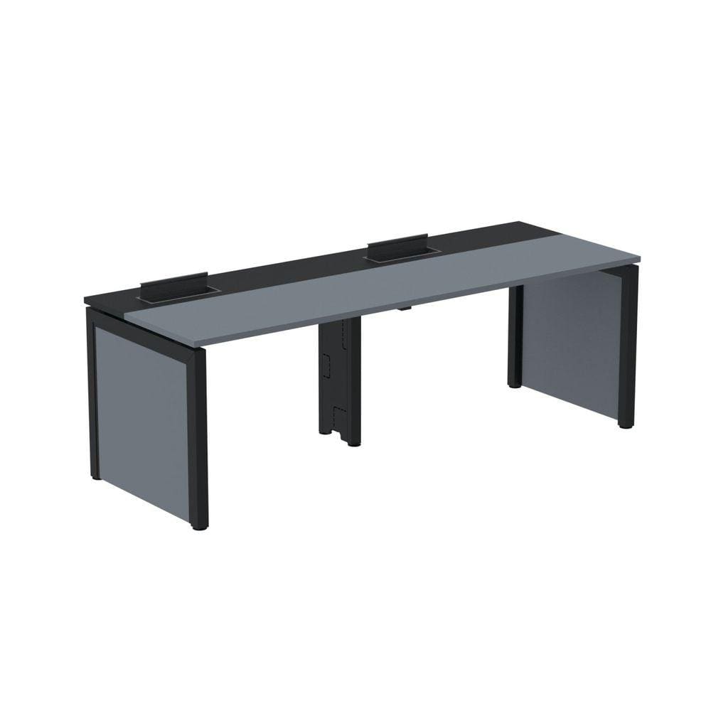 Mesa de Plataforma Simples para 2 Pessoas Corporativa 150x792/2p Pscpp150/792/2p Grafito/Preto