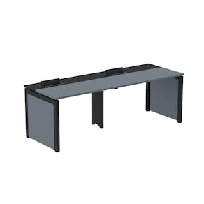 Escrivaninha Corporativa para 2 Pessoas 130x79,2cm Pscpp130 Grafito/Preto