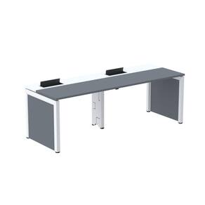 Escrivaninha Corporativa para 2 Pessoas 130x79,2cm Pscpp130 Grafito/Branco
