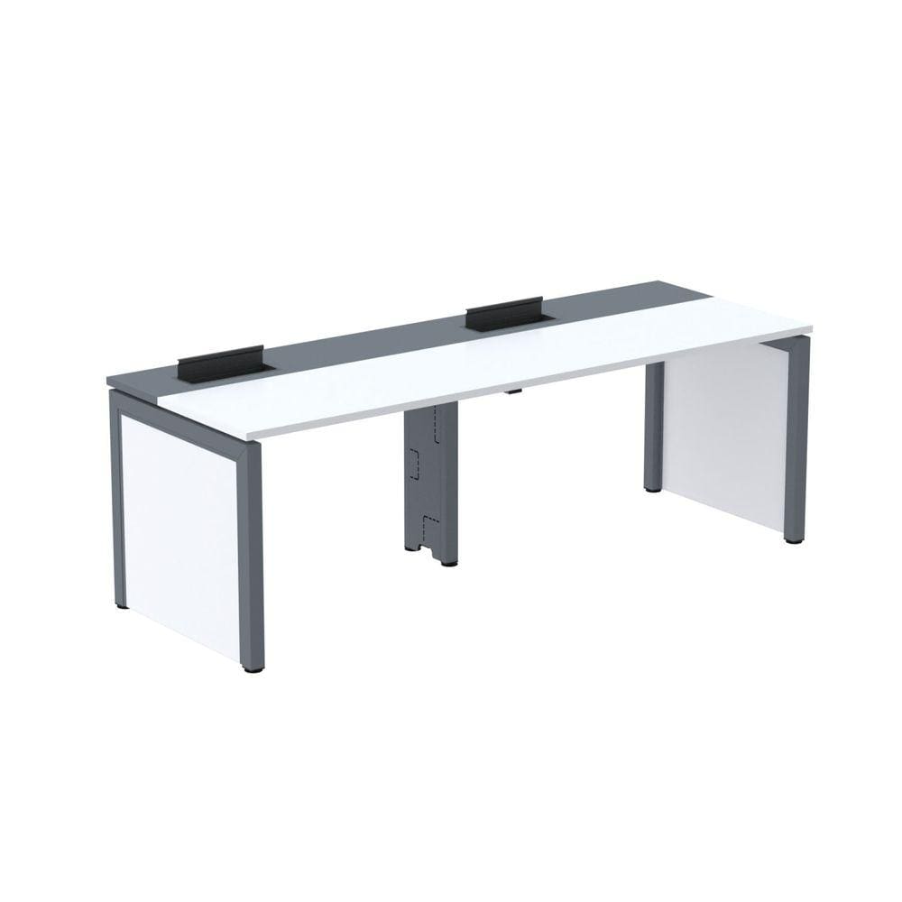 Escrivaninha Corporativa para 2 Pessoas 130x79,2cm Pscpp130 Branco/Grafito