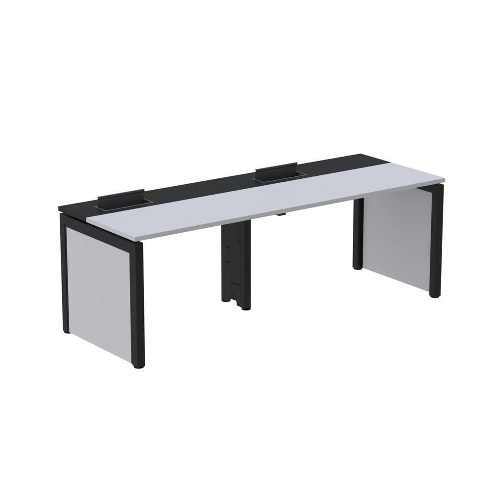 Escrivaninha Corporativa para 2 Pessoas 140x79,2cm Pscpp140 Cinza/Preto