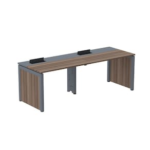 Escrivaninha Corporativa para 2 Pessoas 130x79,2cm Pscpp130 Walnut/Grafito