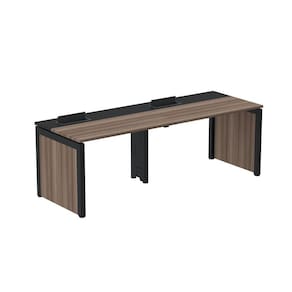 Escrivaninha Corporativa para 2 Pessoas 140x79,2cm Pscpp140 Walnut/Preto
