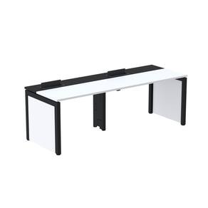 Escrivaninha Corporativa para 2 Pessoas 130x79,2cm Pscpp130 Branco/Preto
