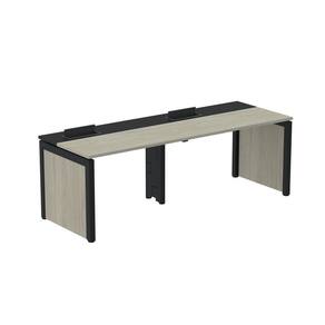 Escrivaninha Corporativa para 2 Pessoas 130x79,2cm Pscpp130 Nogueira Casablanca/Preto