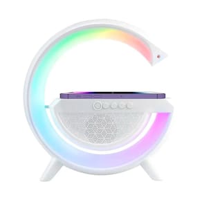 Luminária G Speaker Caixa Som Carregador Indução Rgb Bt