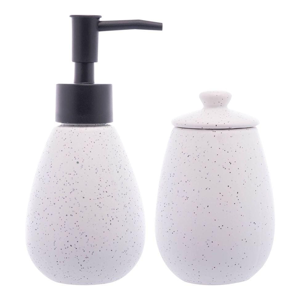 Conjunto 2 Peças para Banheiro de Cerâmica Granilite Branco - Wolff