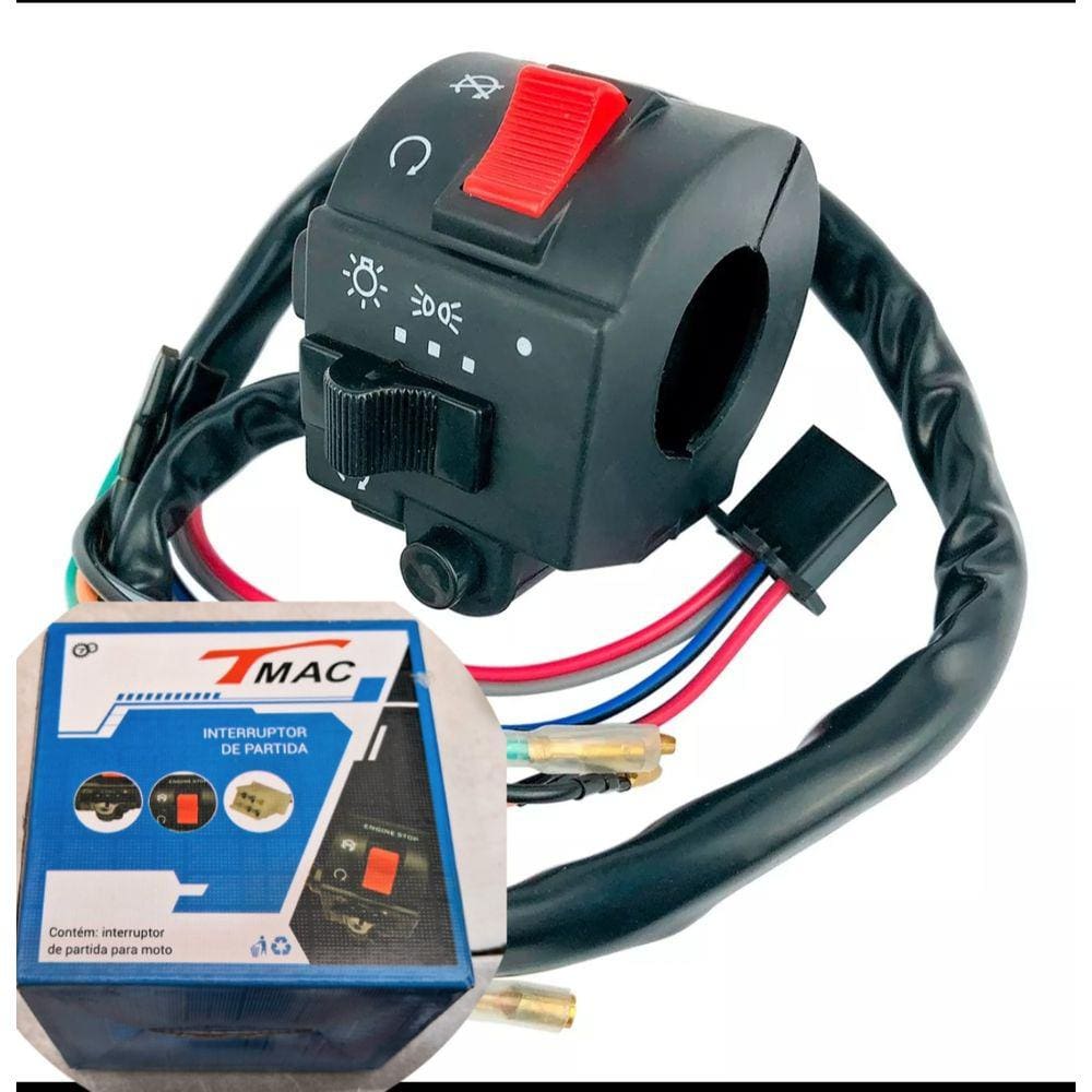 Interruptor de Partida e Emergencia Suzuki Yes 125 05/10-Intruder 02/07 -9 Fios +2 de Freio