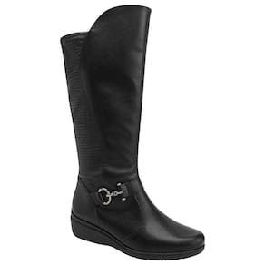 Bota Cano Longo Salto Anabela Piccadilly 117122 Feminina - Preta
