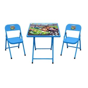 Conjunto Dobrável Fantasia Carros - Mesa Com 2 Cadeiras - Azul - 10.401.06.207 - Açomix