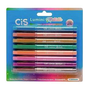 Marca Texto Lumini Metálico com 8 Unidades Cis 48707