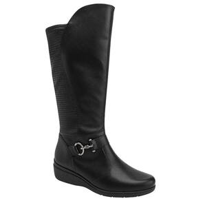 Bota Cano Longo Salto Anabela Piccadilly 117122 Feminina - Preta