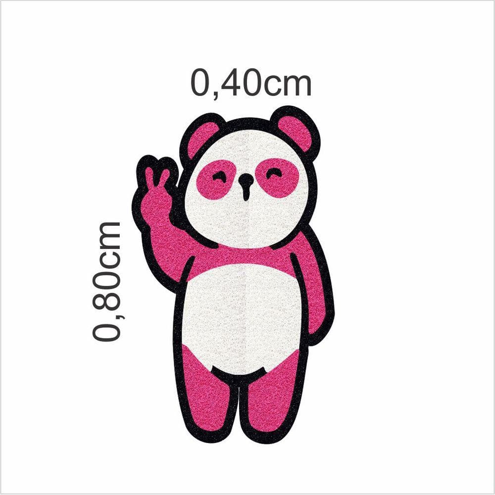 Tapete Personalizado Ursinho Cor Pink 80X40 cm Para Salas Quartos e Porta de Entradas