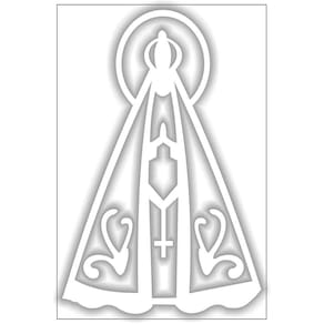 Adesivo Nossa Senhora Aparecida Branco para Carro, Moto,Notebook