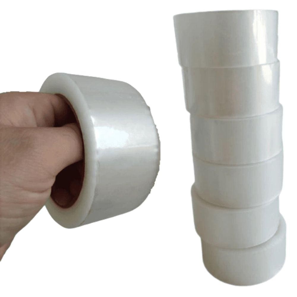 6 Fitas Adesivas 48mm X 100m Transparente 6 Rolos