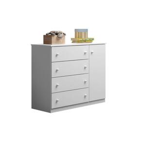 Cômoda Infantil Bebê Elisa 4 Gavetas 1 Porta MDF