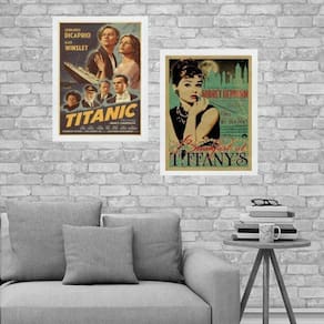 Kit 2 Quadros Cartazes Filmes Antigos 24X18Cm
