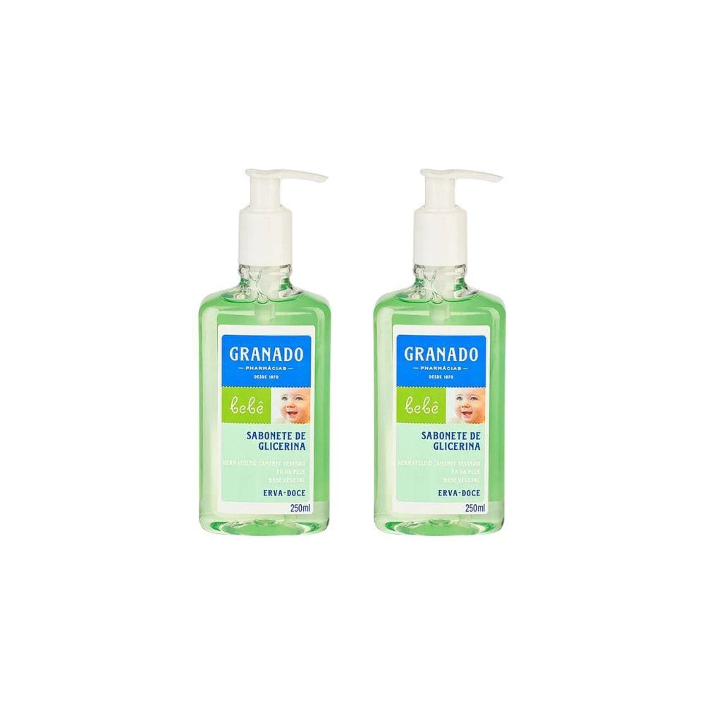 Sabonete Liquido Granado Baby 250ml Glic Erva Doce-Kit C/2un