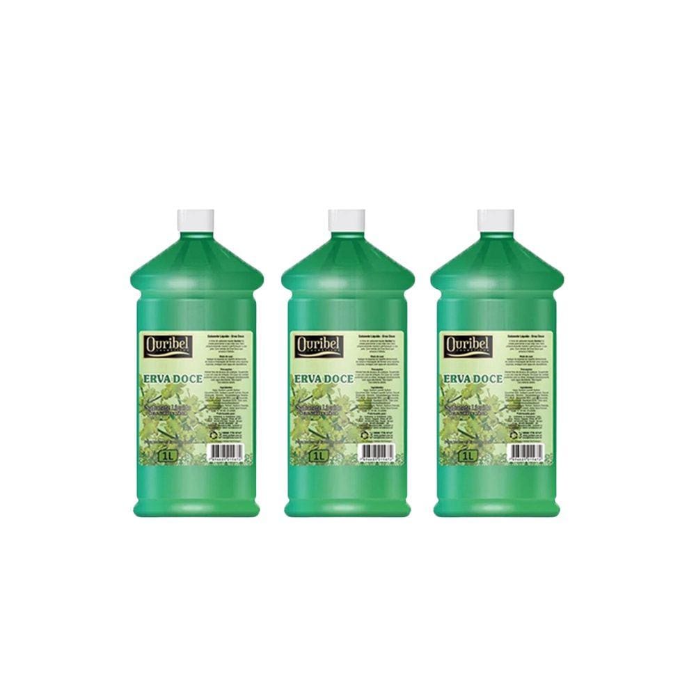 Sabonete Liquido Ouribel 1000ml Erva Doce - Kit C/3un