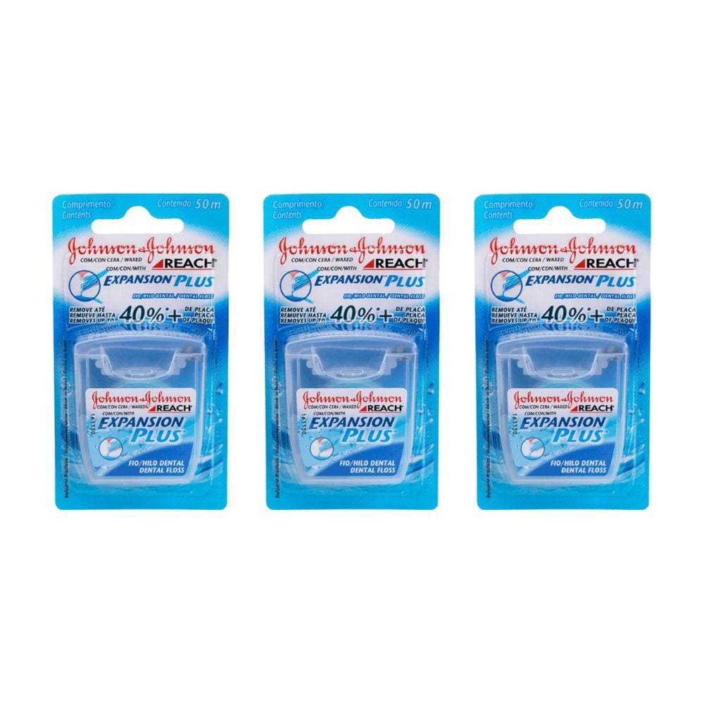 Fio Dental Johnsons Reach 50M Regular - Kit C/ 3un
