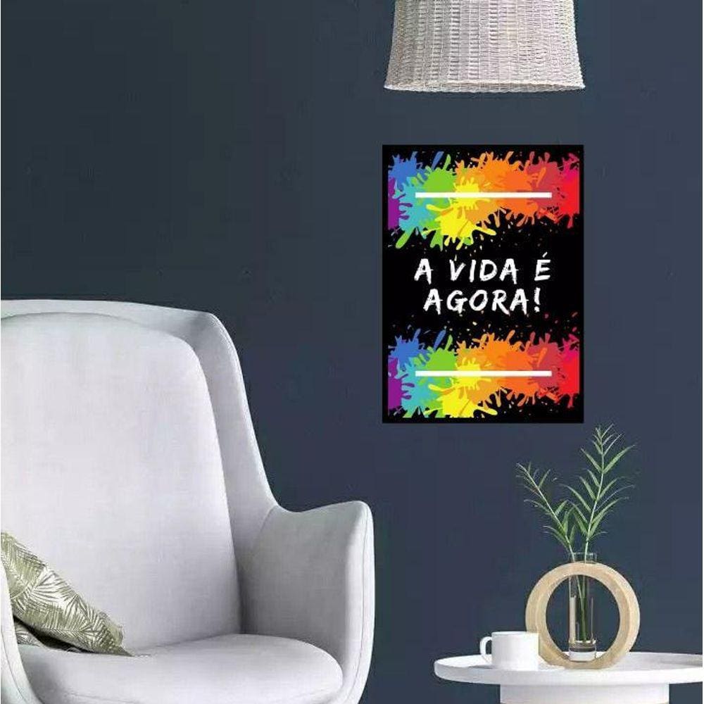 Quadro A Vida É Agora 24X18Cm - Com Vidro
