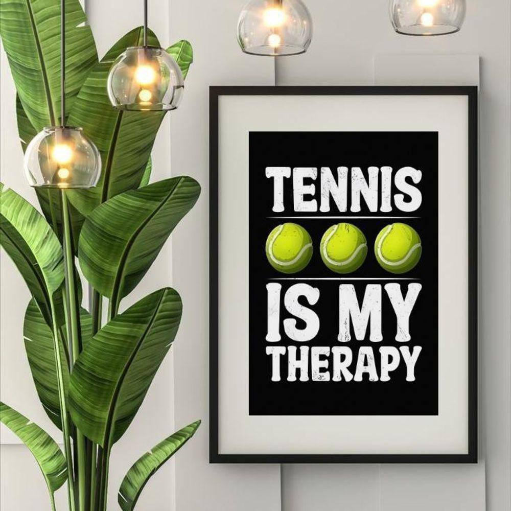Quadro Tennis Is My Therapy - 60X48Cm
