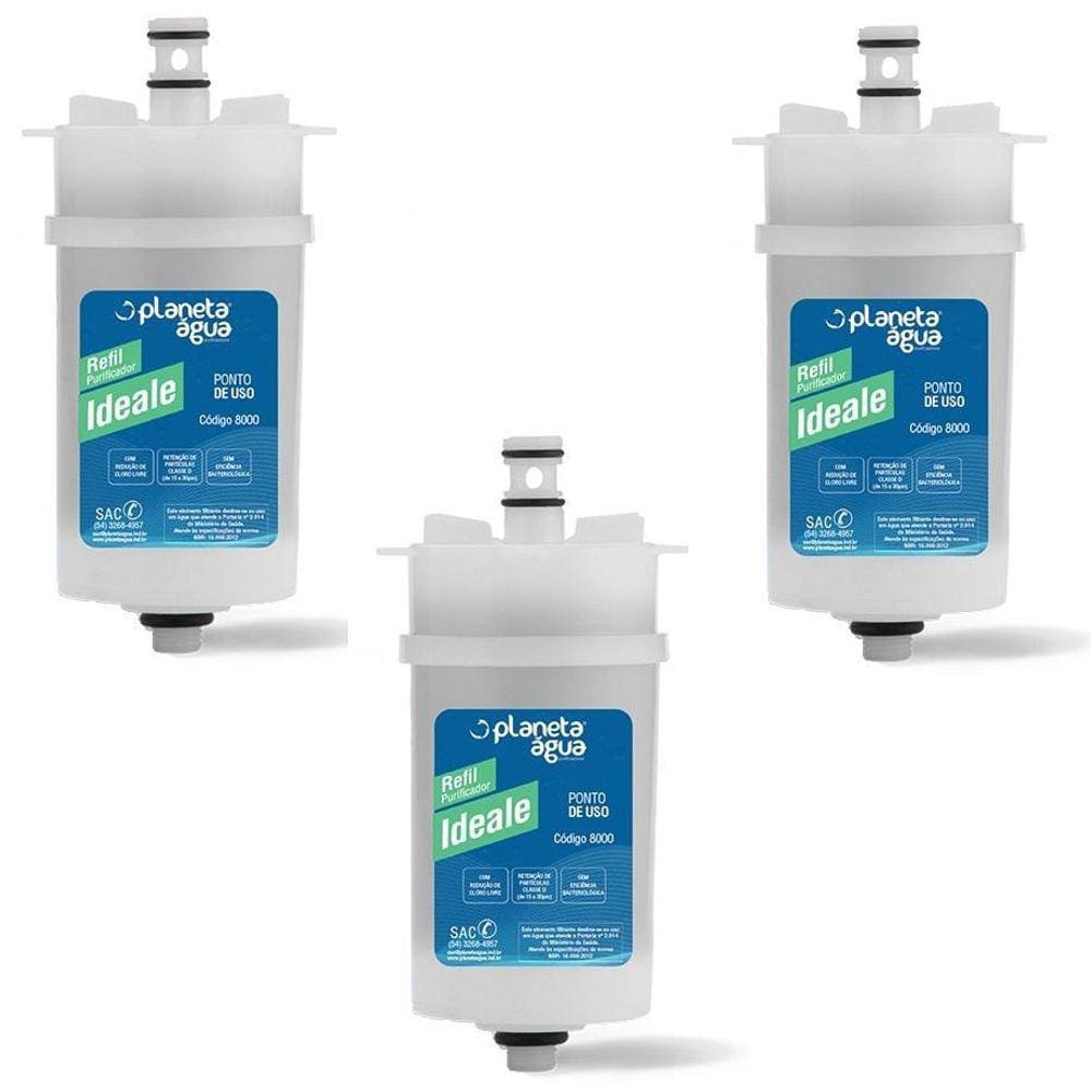 Kit 3 Refis Para Ideale E Ideale Premium, H2O Compact Durín