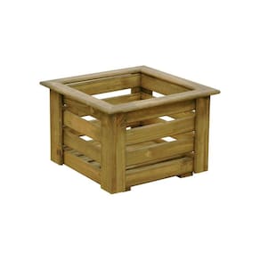 Cachepô Malta Madeira Maciça 35x35x25 Cm Natural-madeira