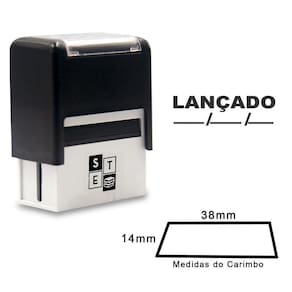 Carimbo Automático Lançado Com Data Preto