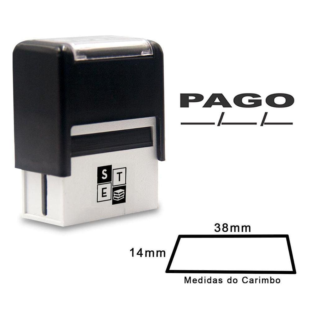 Carimbo Pago Data- Preto