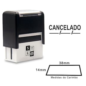Carimbo Automático Cancelado Com Data Preto